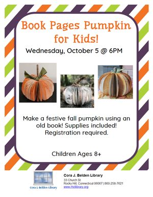 Book Pages Pumpkin f